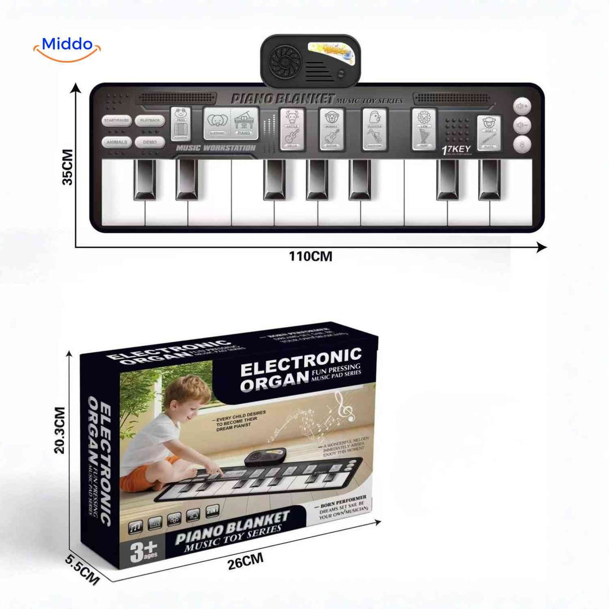 StepTune faltbare Klavier-Musikmatte mit Verpackung