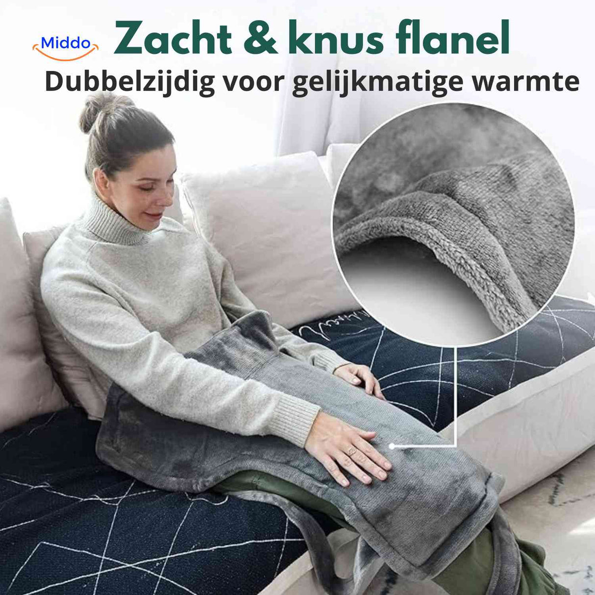 Thermowrap Schal aus weichem Flanell – beidseitige Wärmedecke | www.middo.de