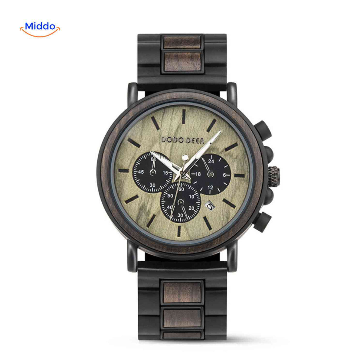 Timbero Holzuhr Holz-Chronograph mit minimalistischem Design