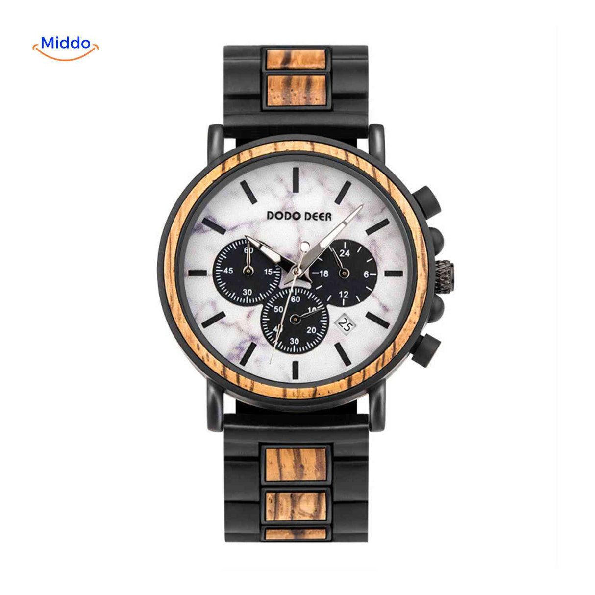 Timbero Holzuhr Holz-Chronograph mit warmem Holzton
