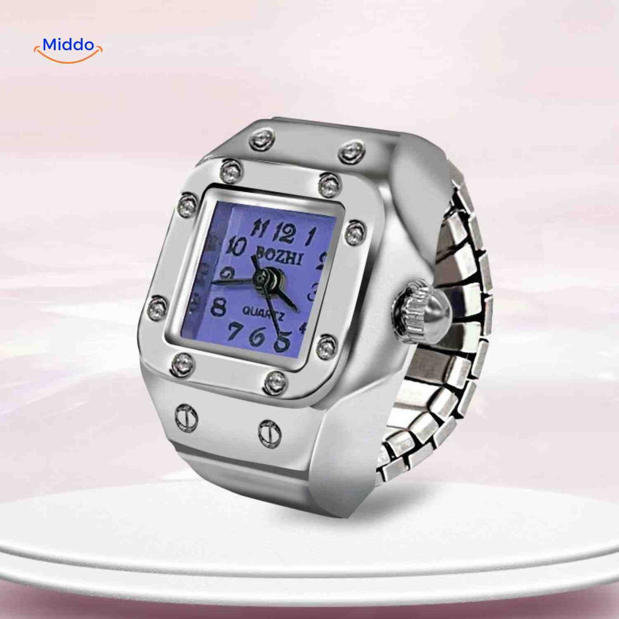 Timevera Ring Uhr in Lila, Quarz, verstellbar - www.middo.de