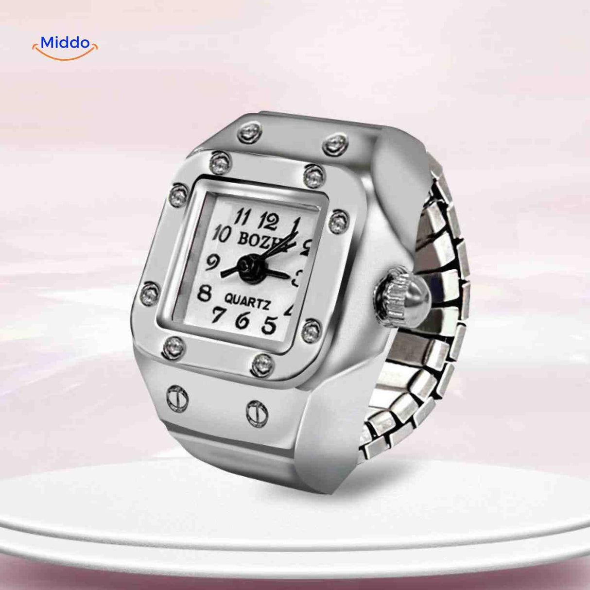 Timevera Ring-Uhr mit elegantem Zifferblatt für Unisex - www.middo.de