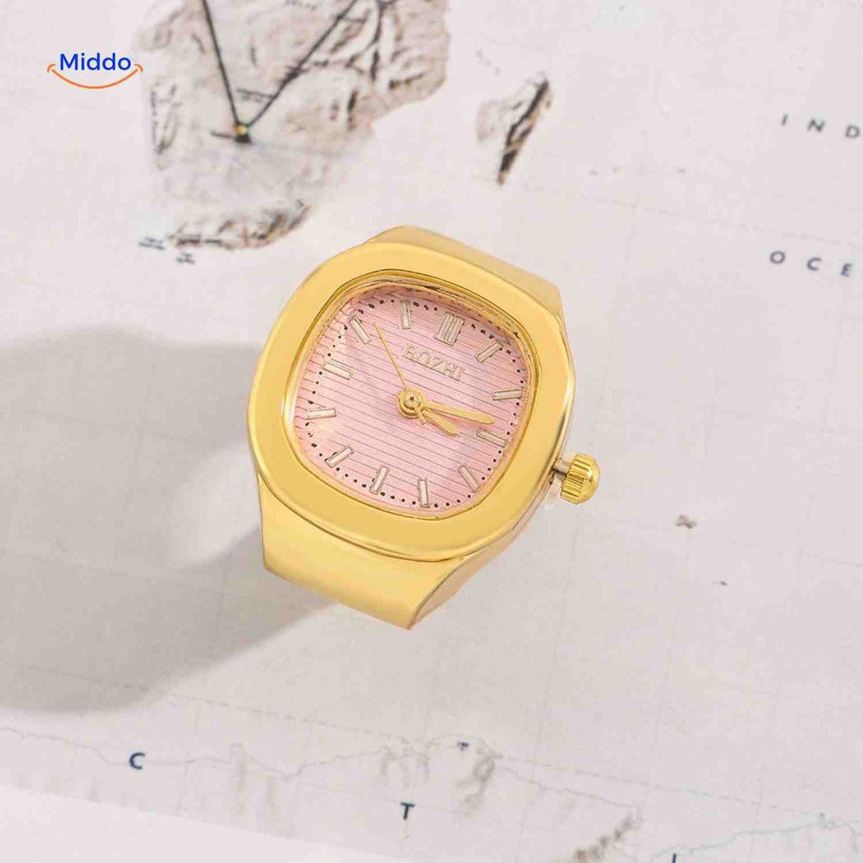 Timora Armbanduhr in Gold mit Rosé-Zifferblatt – www.middo.de