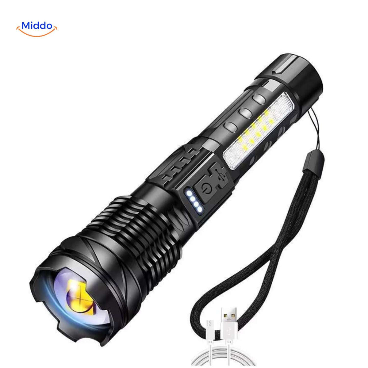 Torchlite Taschenlampe LED mit Handgelenkschlaufe und USB-Ladefunktion