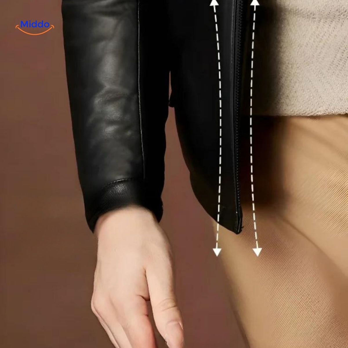 UrbanClass Lederjacke Nahaufnahme der Ärmel und Taschen