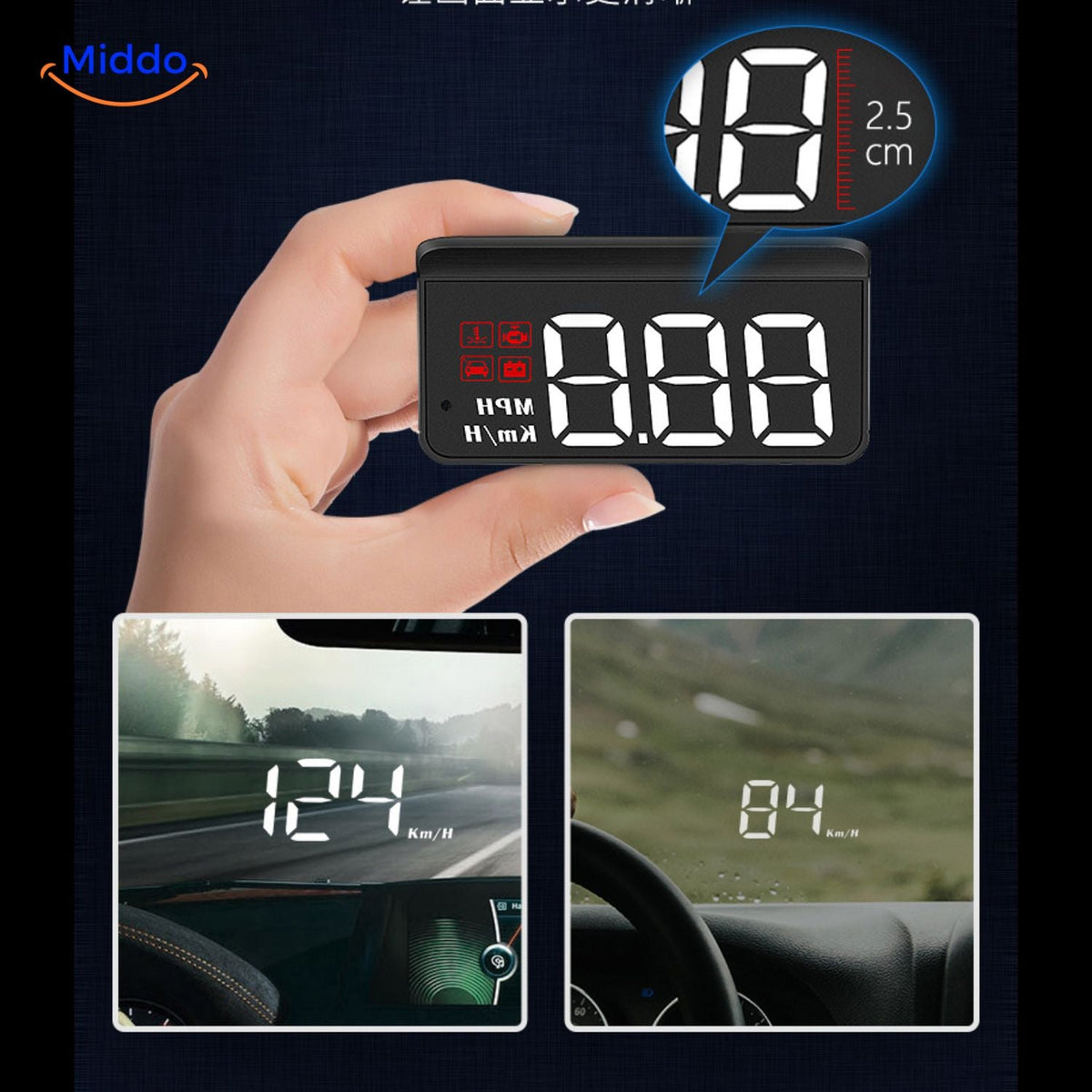 Visiopro M3 HUD Auto-Head-Up-Display mit digitaler Geschwindigkeitsanzeige