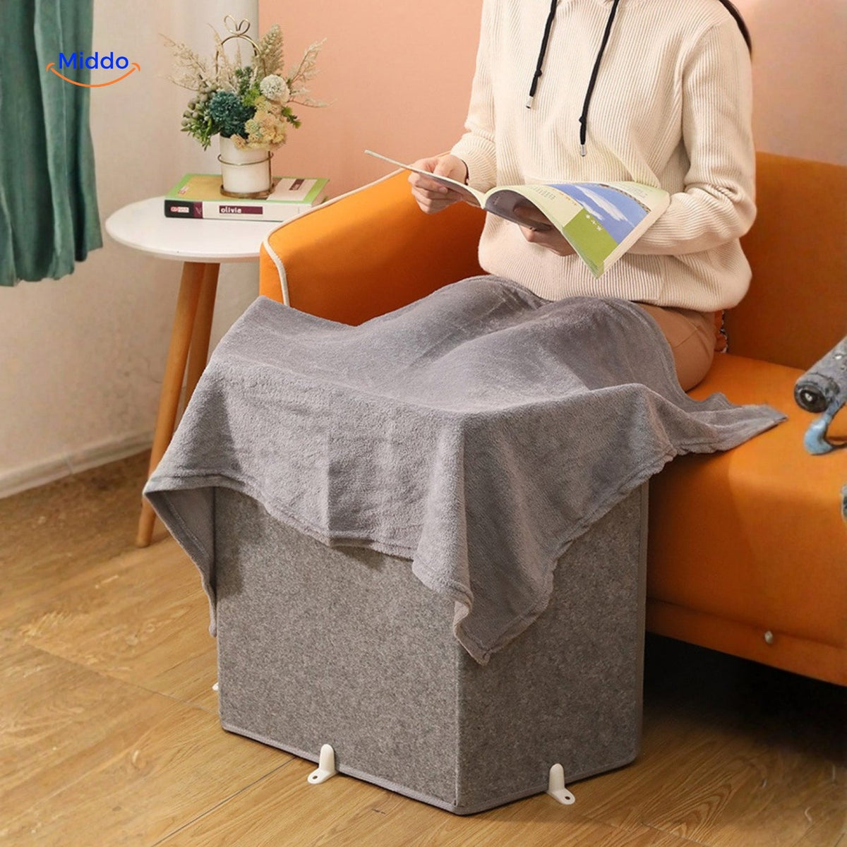 Warmilo Fußwärmer mit Decke für zusätzliche Wärme - www.middo.de