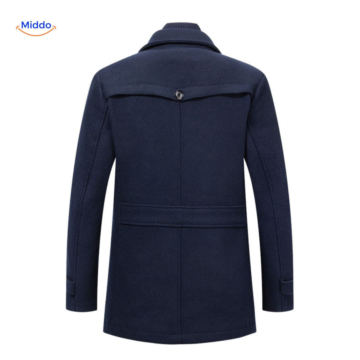WoolGuard Doppelte Kragen Rückseite Dunkelblaue Jacke