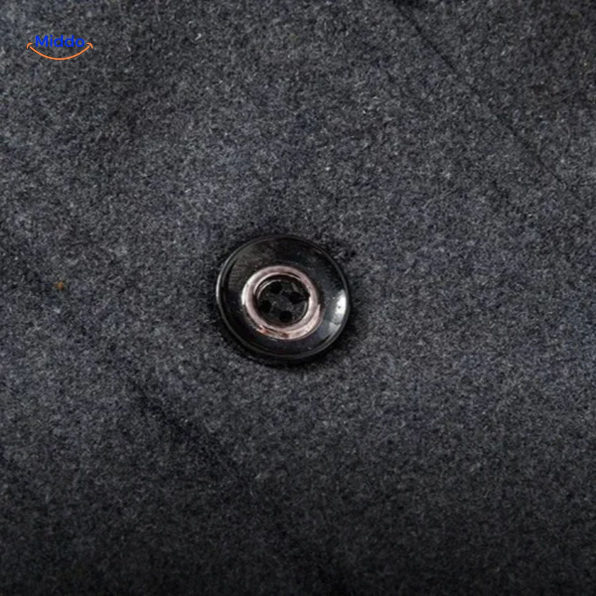 WoolGuard Doppelkragen Knopfdetail Graue Jacke