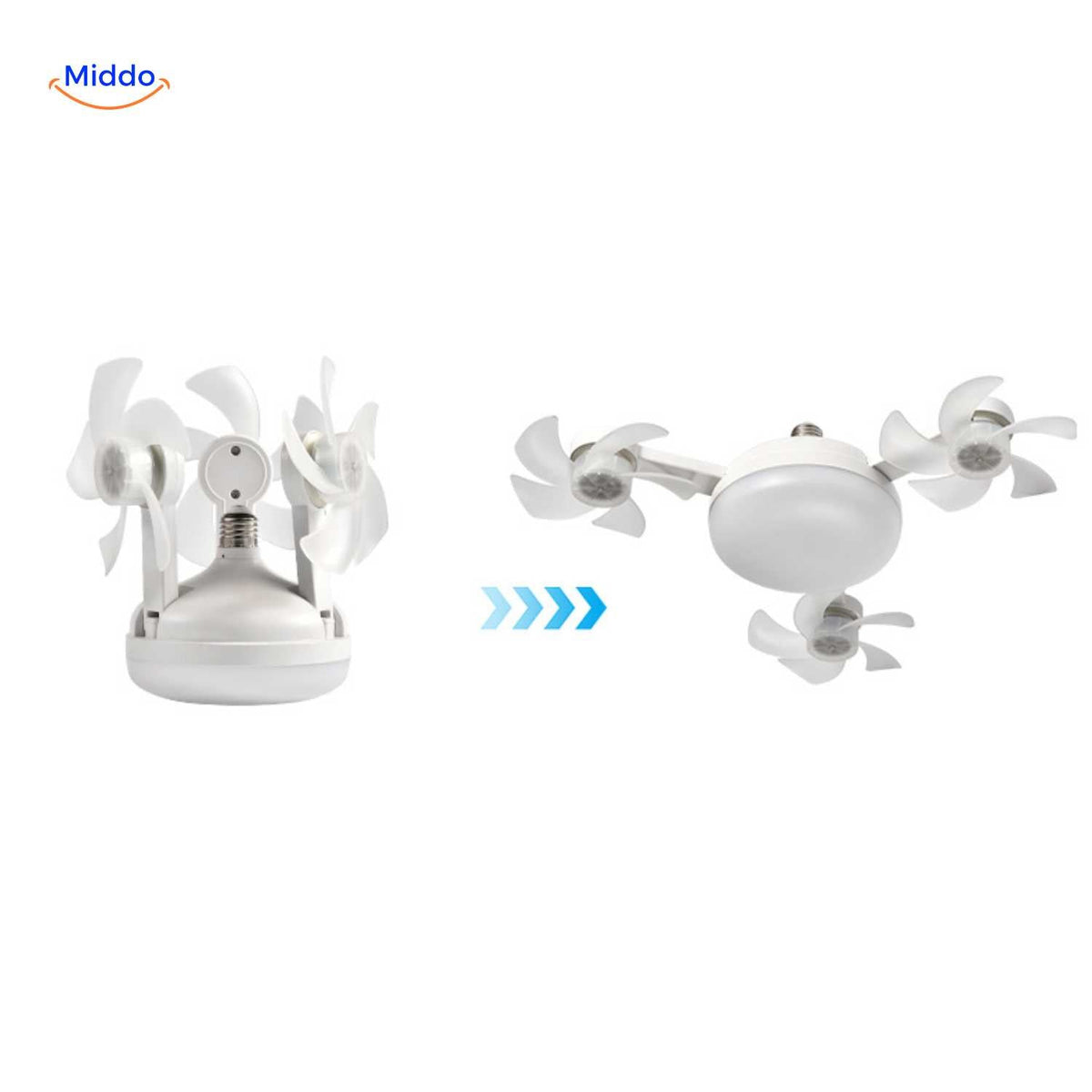 aeroglow Ventilatorlampee klappbare mini ventilatoren mit led-lampe www.middo.de