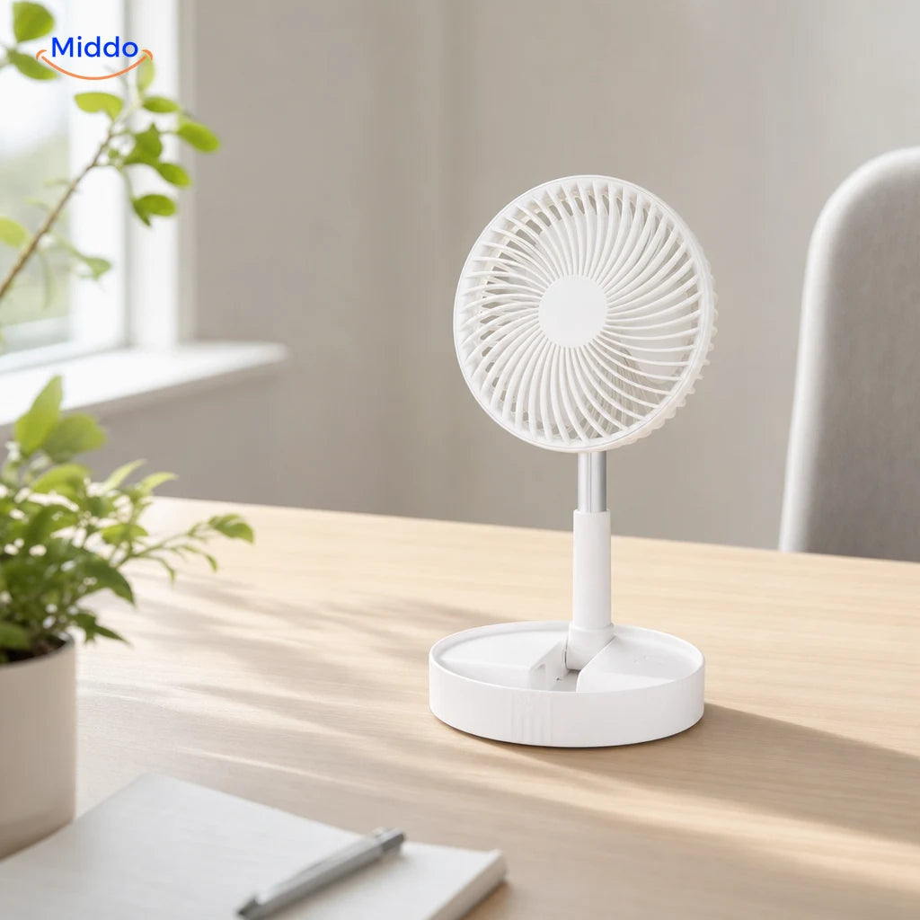 Weißer faltbarer BreezePro USB-Ventilator