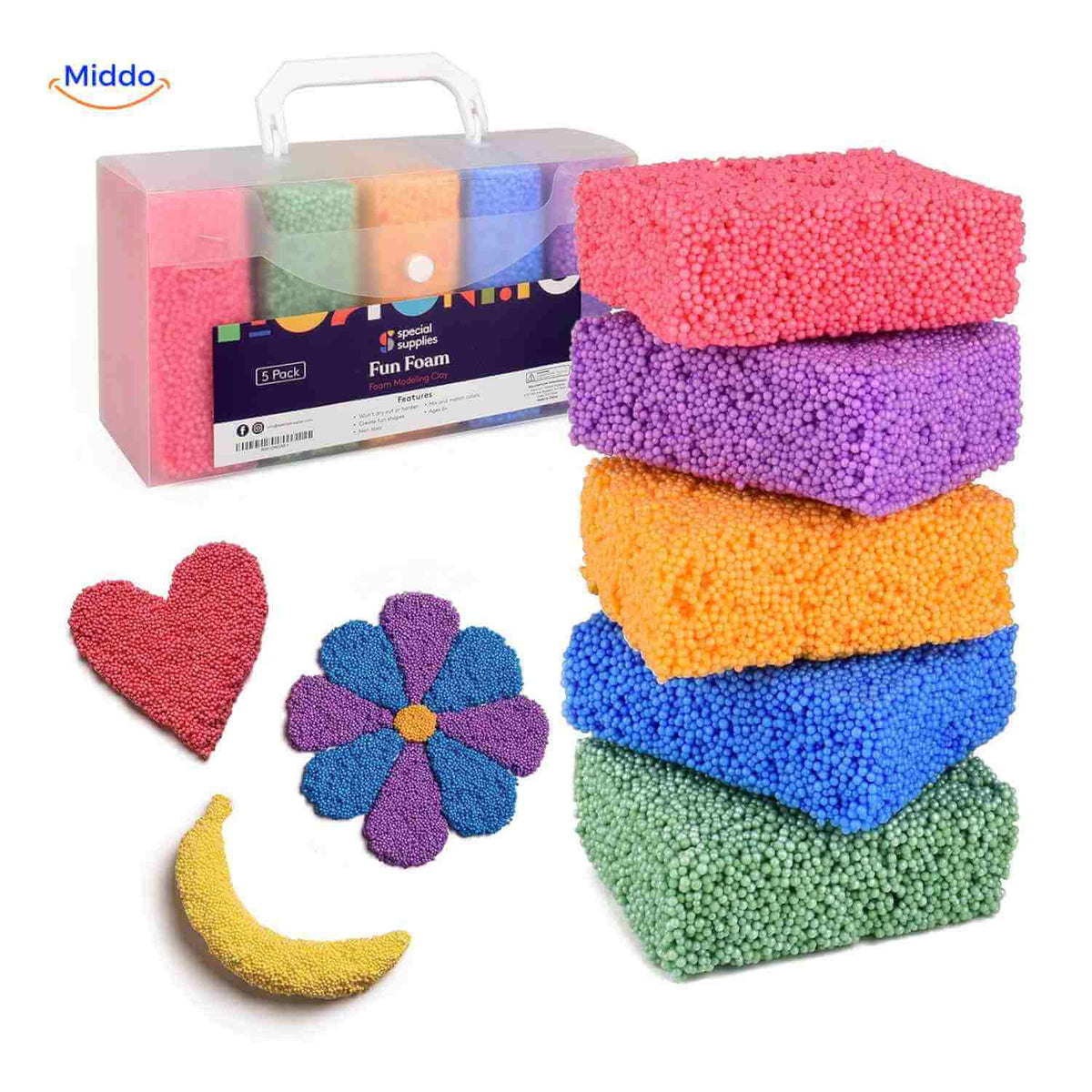 creativafoam Knete bunte Modellierknete-Set mit Box für Kinder www.middo.de