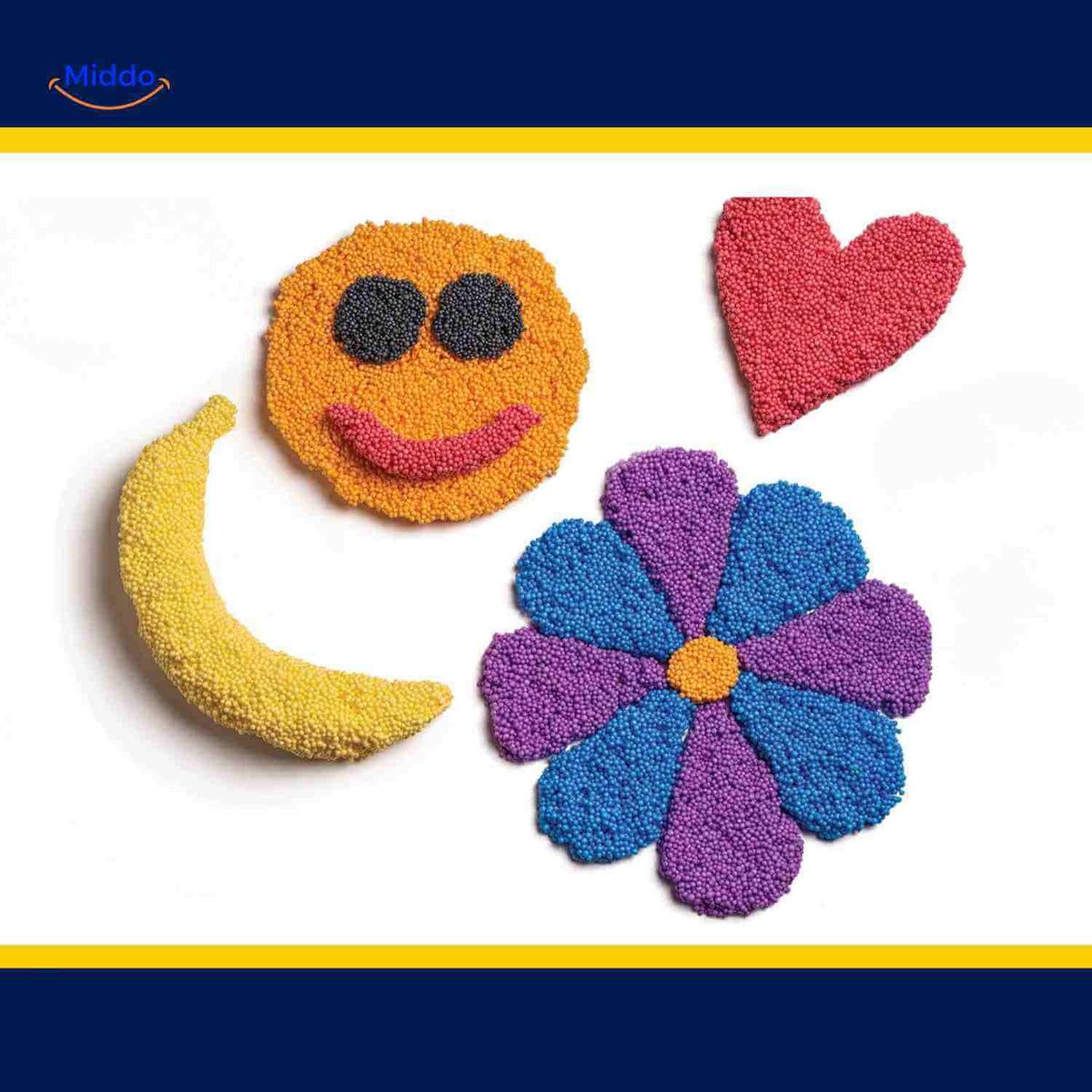 creativafoam Knetmasse Formen von Smiley, Herz, Banane und Blume