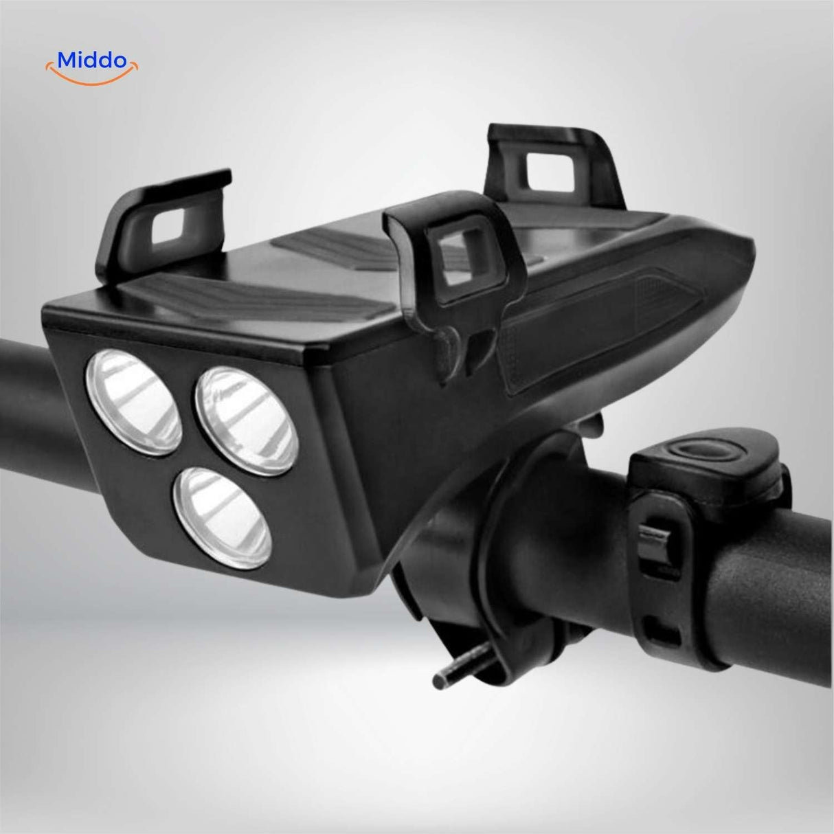 Cyclomax Fahrrad-Gadget: Telefonhalterung, Powerbank, Licht und Hupe für Ihr Fahrrad. Jetzt auf www.middo.de!