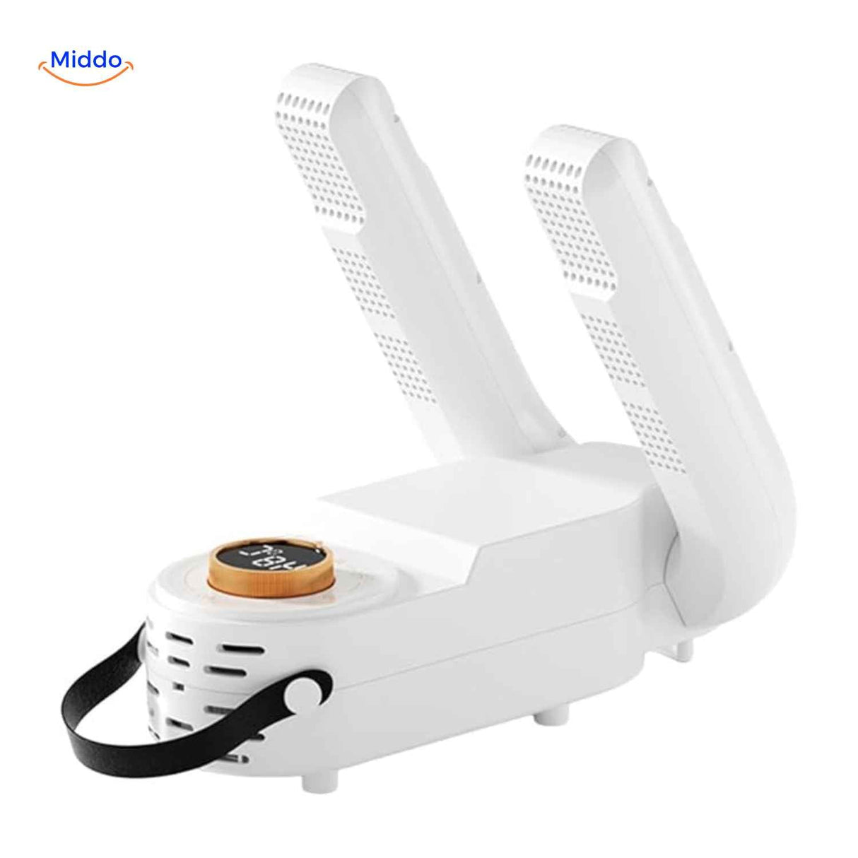 product name Drylux Schuhentrockner mit runder Bedienungsknopf und Handgriff link