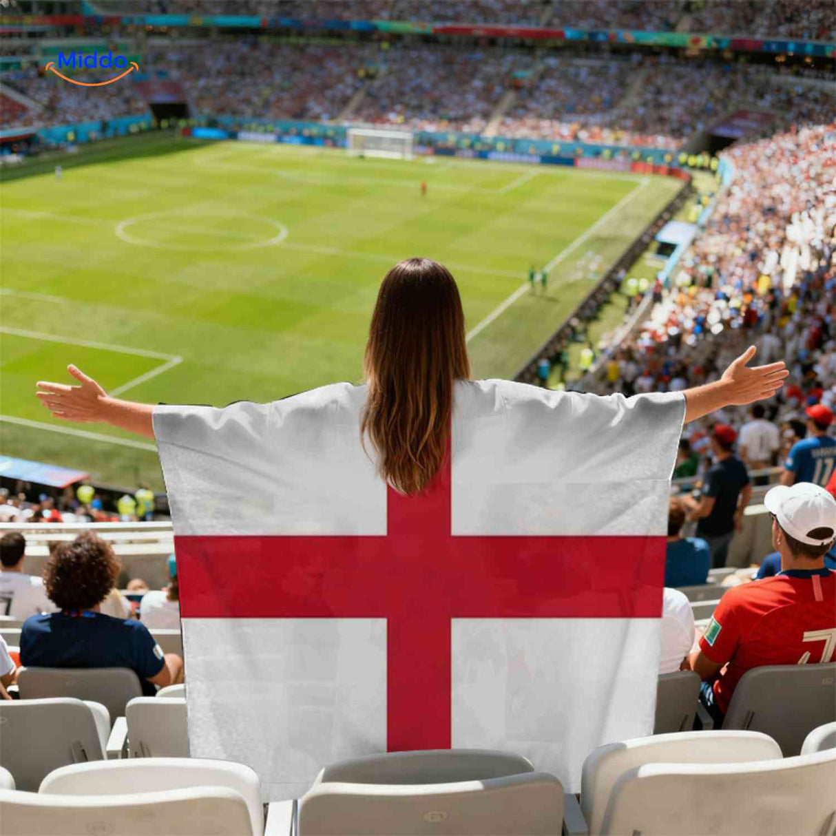 flagora Cape England FlaggenCape Stadion Fan www.middo.de