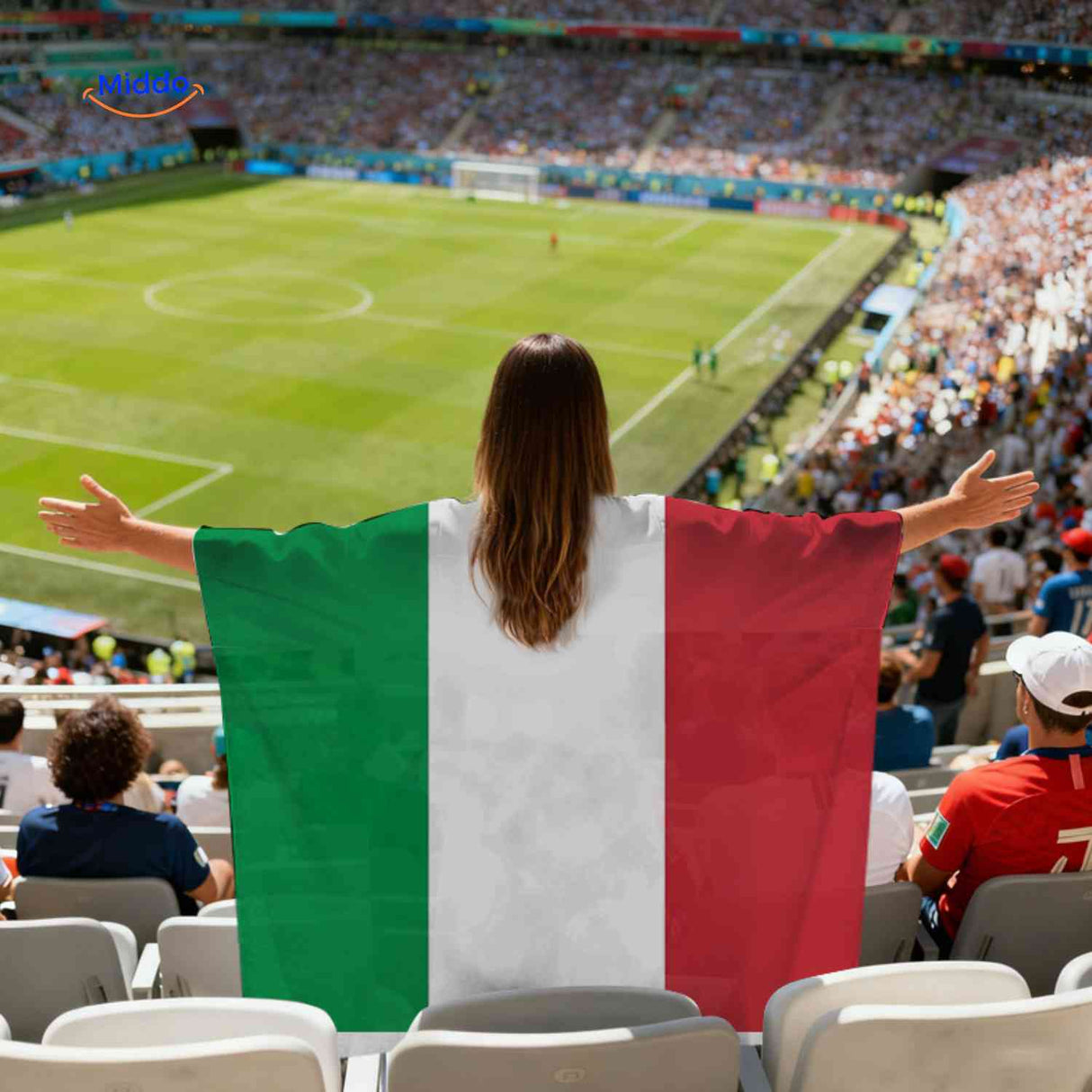 flagora Cape Italien FlaggenCape Stadion Fan www.middo.de