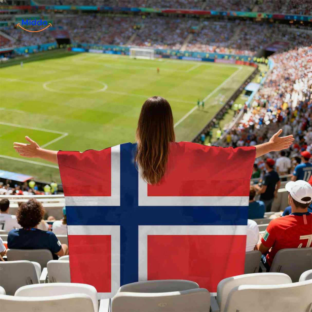 flagora Cape Norwegen FlaggenCape Stadion Fan www.middo.de
