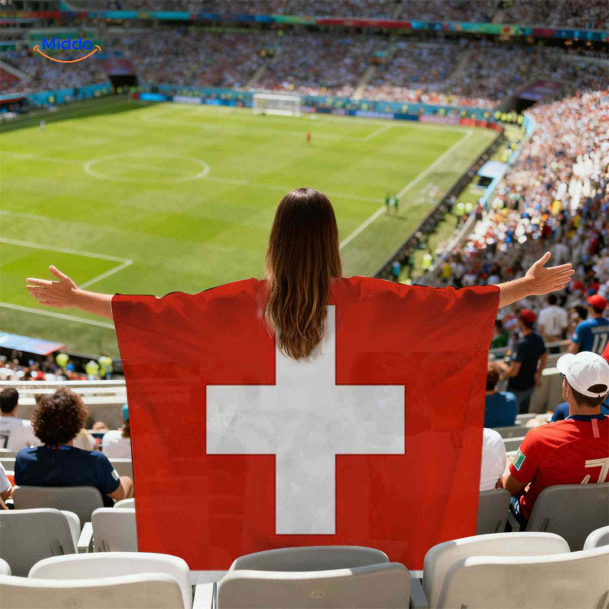 flagora Cape Schweiz FlaggenCape Stadion Fan www.middo.de