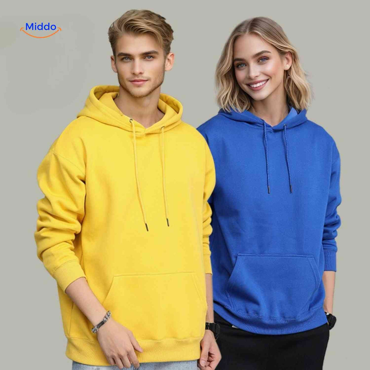 Fleecora Hoodie Unisex Basic Hoodie mit Kapuze www.middo.de