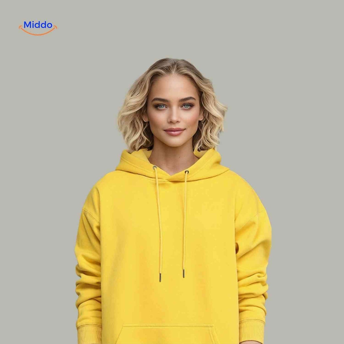 Fleecora Hoodie Unisex Hoodie Nahaufnahme Model www.middo.de