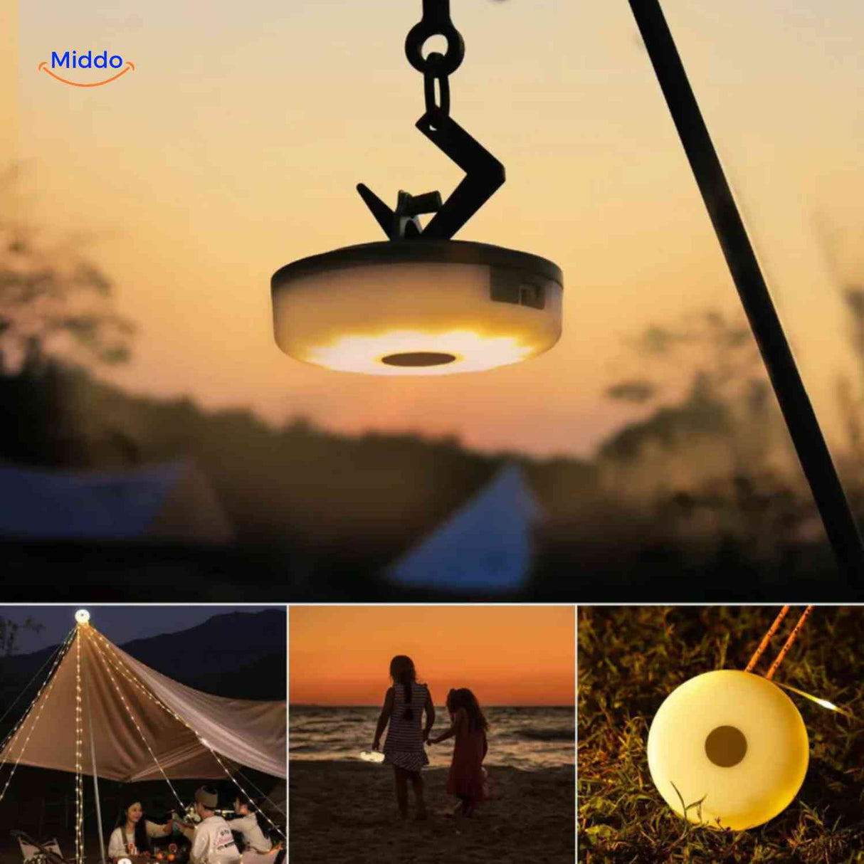glowmate lampe im zelt mit stimmungsvollem LED-Licht www.middo.de