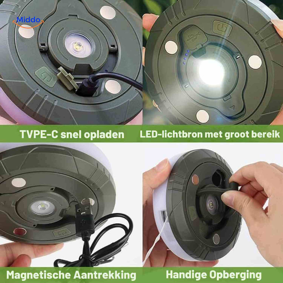 glowmate Lampe aufrollbar mit Schlauchgriff und Ausrollhaken