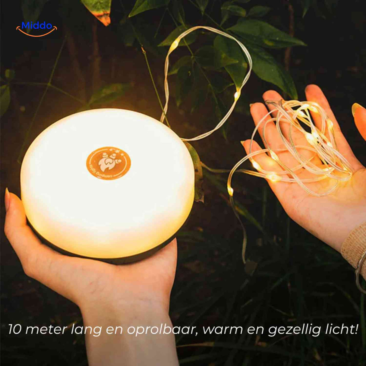 glowmate Lampe mit aufrollbarem LED-Kabel für Camping und Garten
