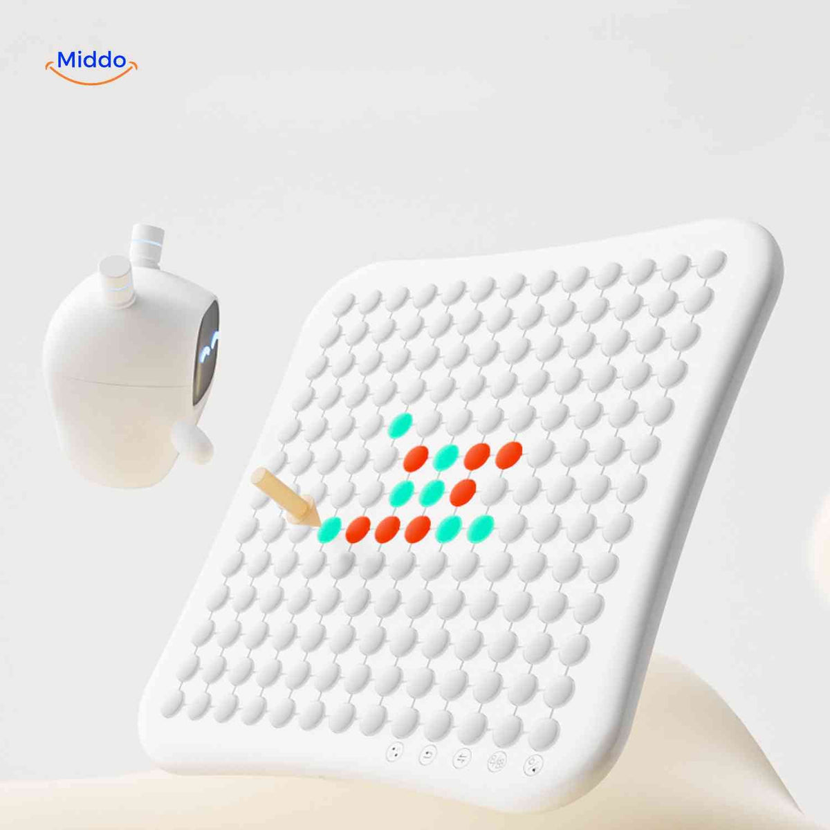 Gobango Spielcomputer mit LED-Matrix-Display, bunten Designs und Roboterinteraktion – www.middo.de