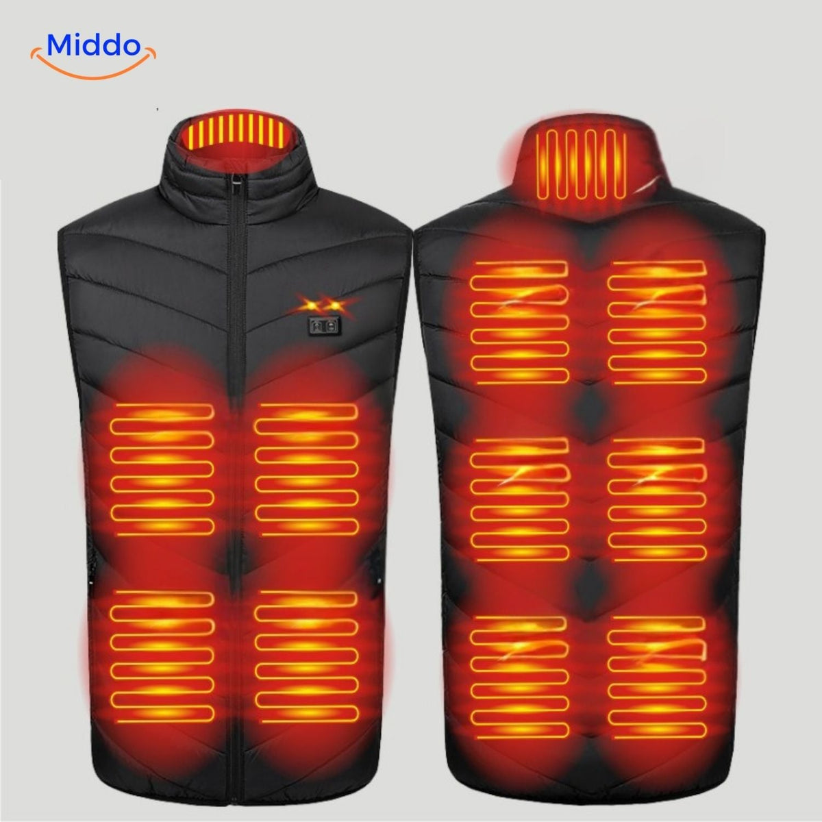 heatguard beheizte Weste 8 Wärmezonen rot