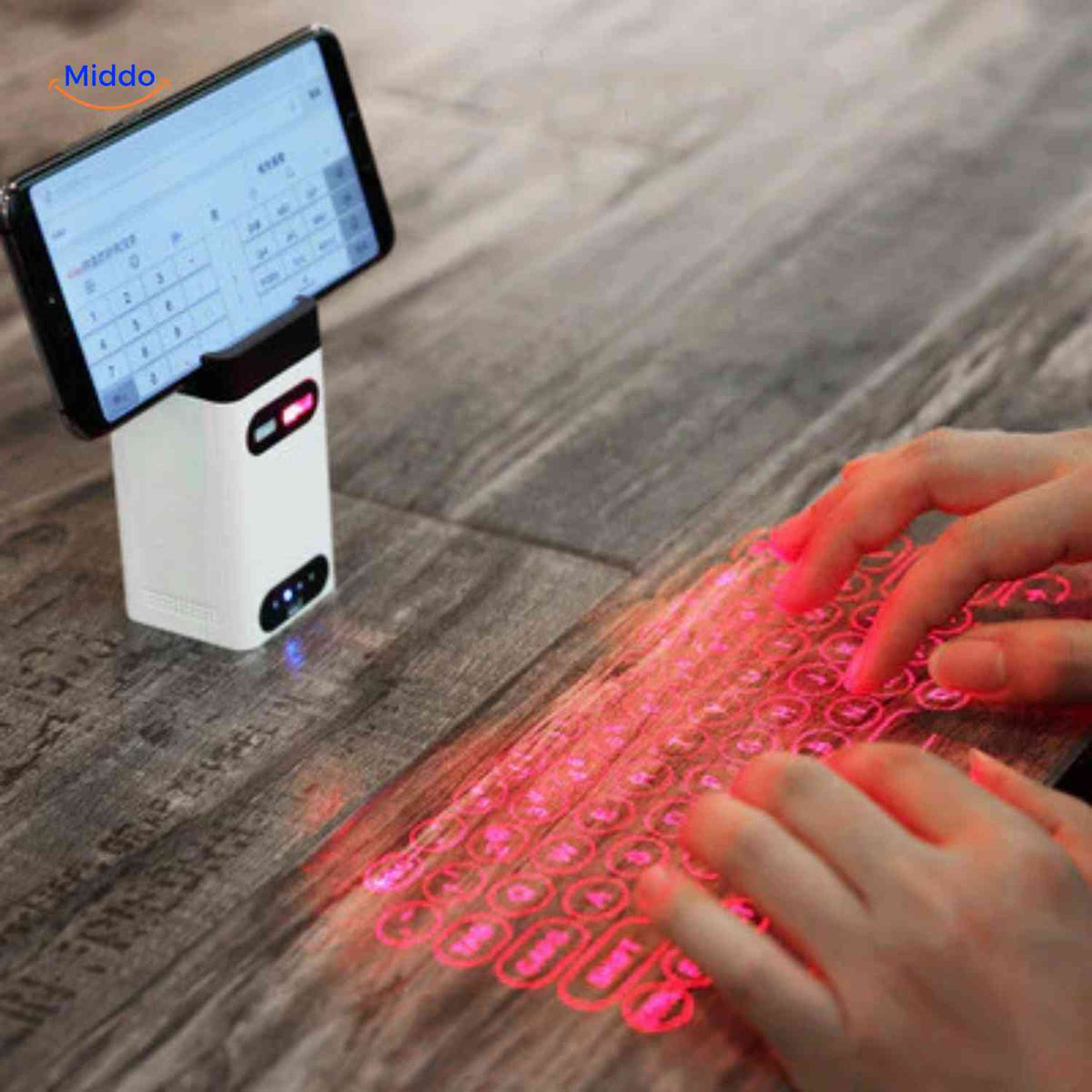 keybeam Tastatur Laserkeyboard mit Telefonverbindung