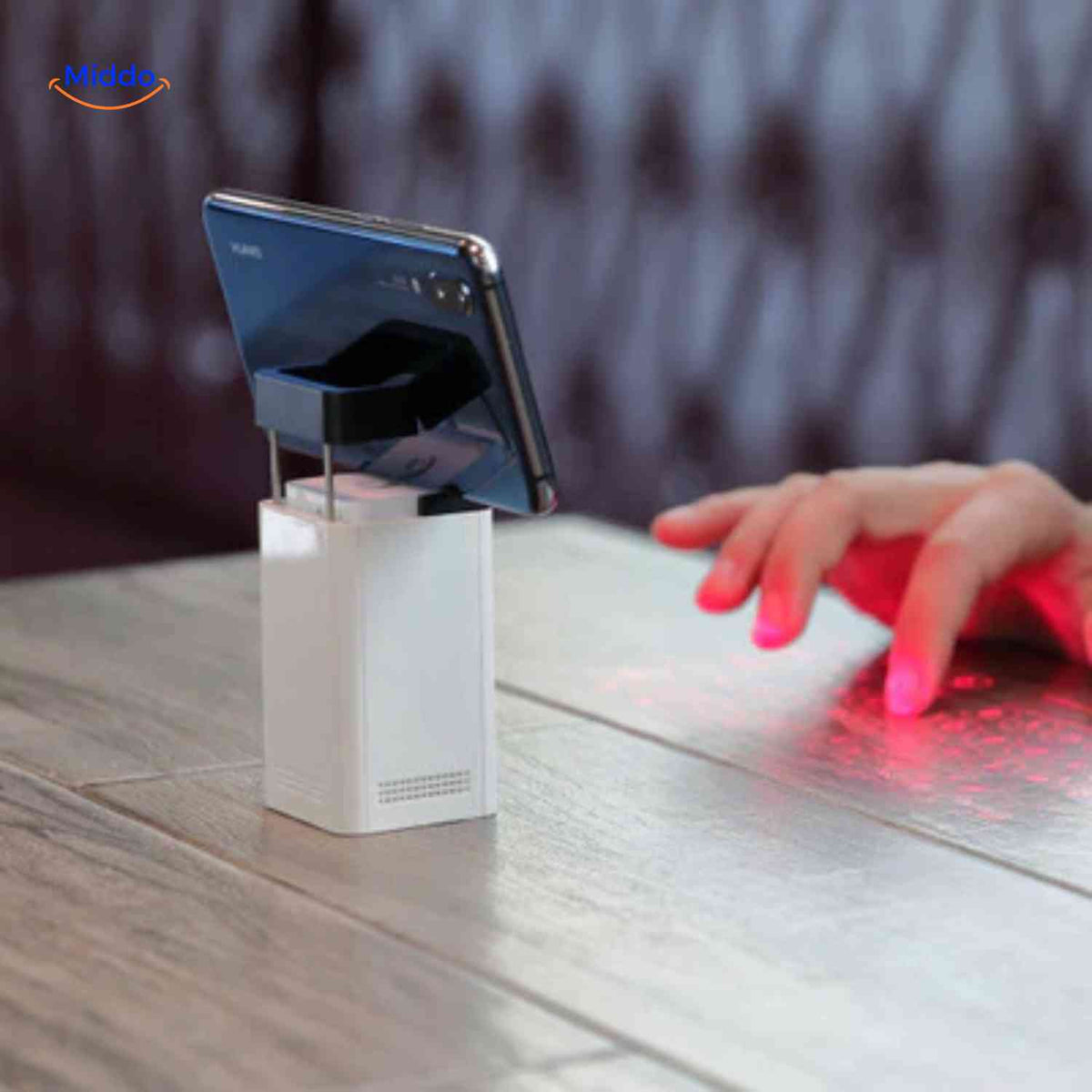 keybeam Tastatur Smartphonehalter mit Laserprojektion