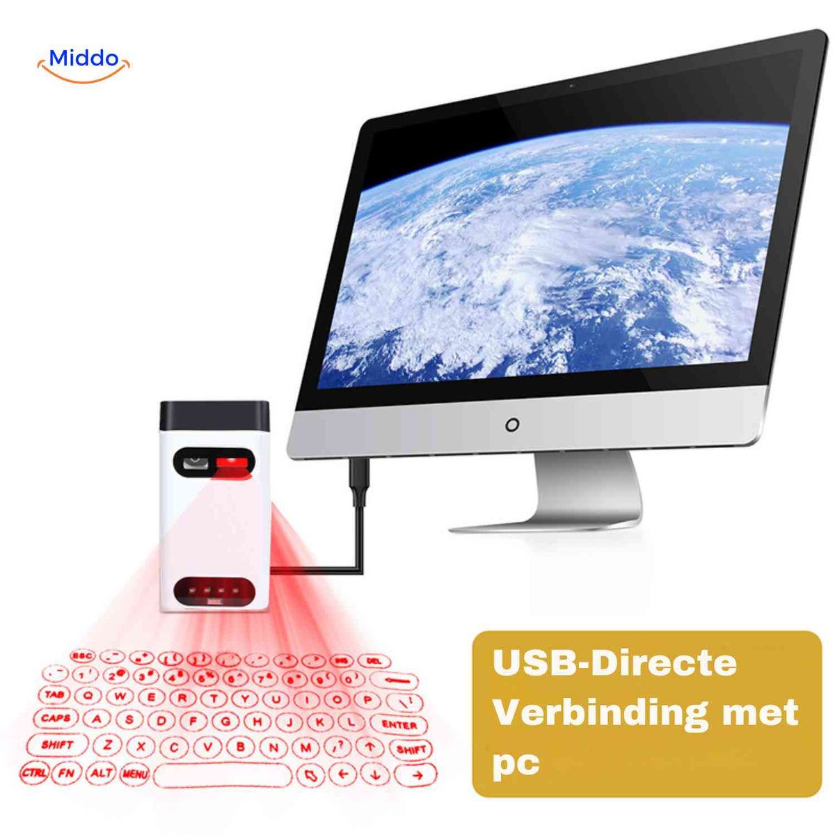 keybeam Tastatur USB direkte Projektion mit PC