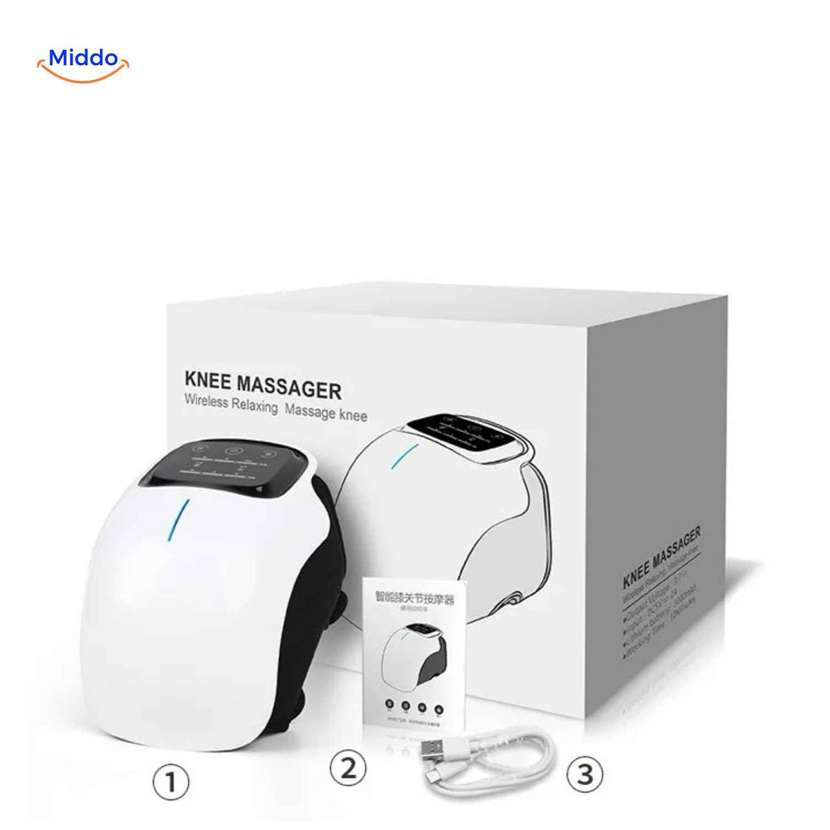 Kneetherma Massager kabellose Kniemassage mit Verpackungsinhalt