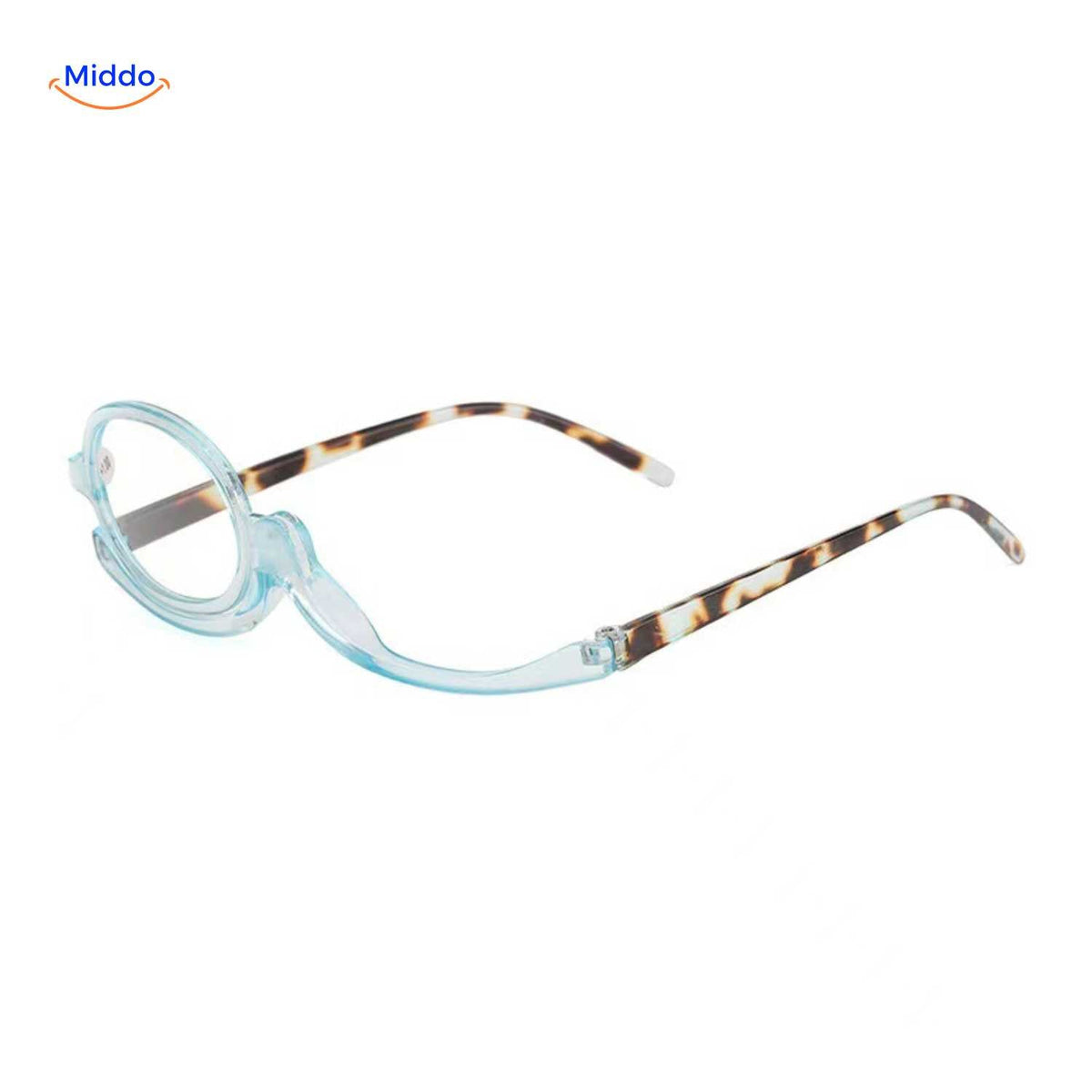 loopex Brille blaue transparente Make-up-Brille mit Leopardenfüßen