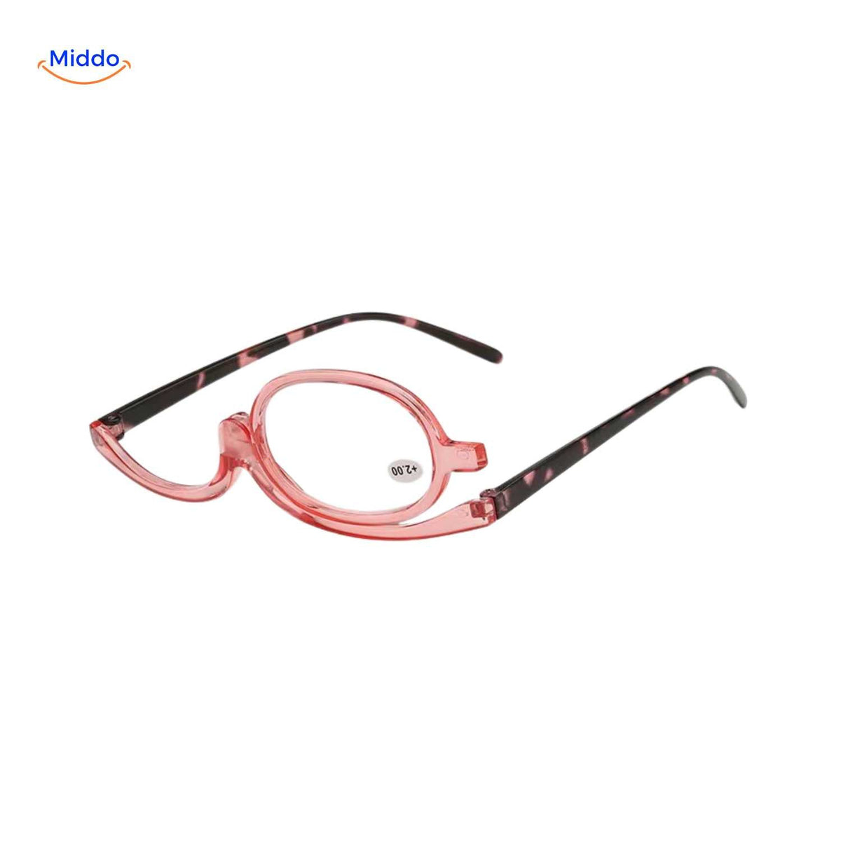 loopex Brille rosa Brille mit schwarzen Bügeln für die Make-up-Anwendung