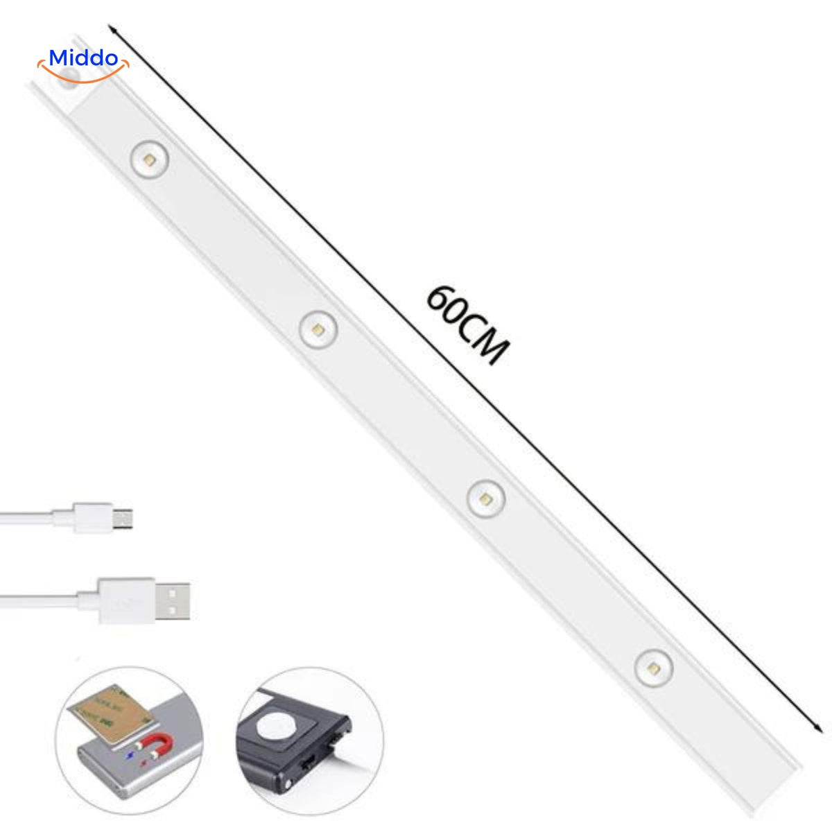 Lumitrack™ USB LED Bewegungsmelder 60 cm
