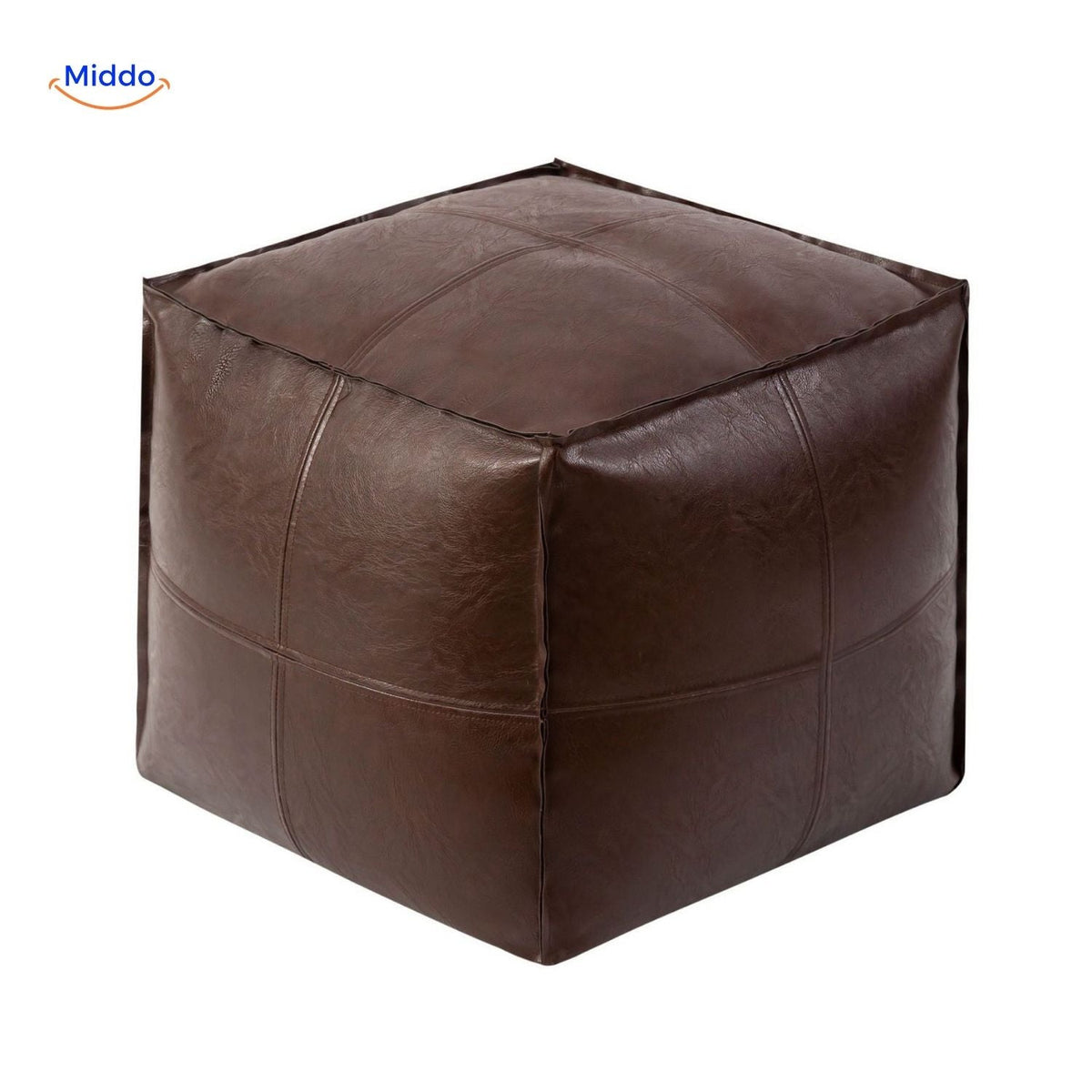 LuxuraSoft Leder Tatami Pouf Kissen – Ansicht 6