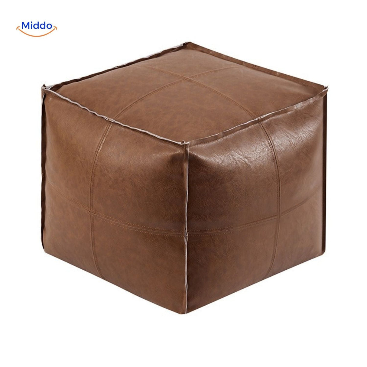 LuxuraSoft Leder Tatami Pouf Kissen – Ansicht 8