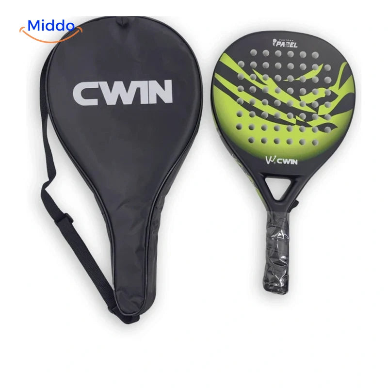 CourtControl Padelschläger: gelbgrüner Schläger mit schwarzer Hülle.