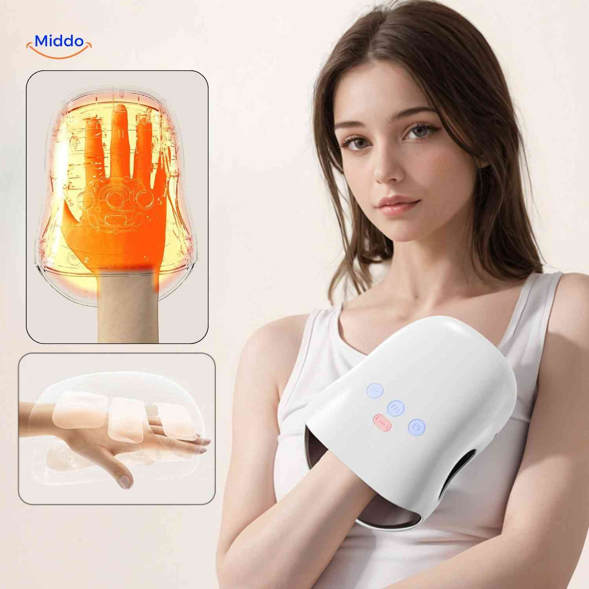 palmex massager hand infrarotwärme und Luftkissen zur Schmerzlinderung www.middo.de