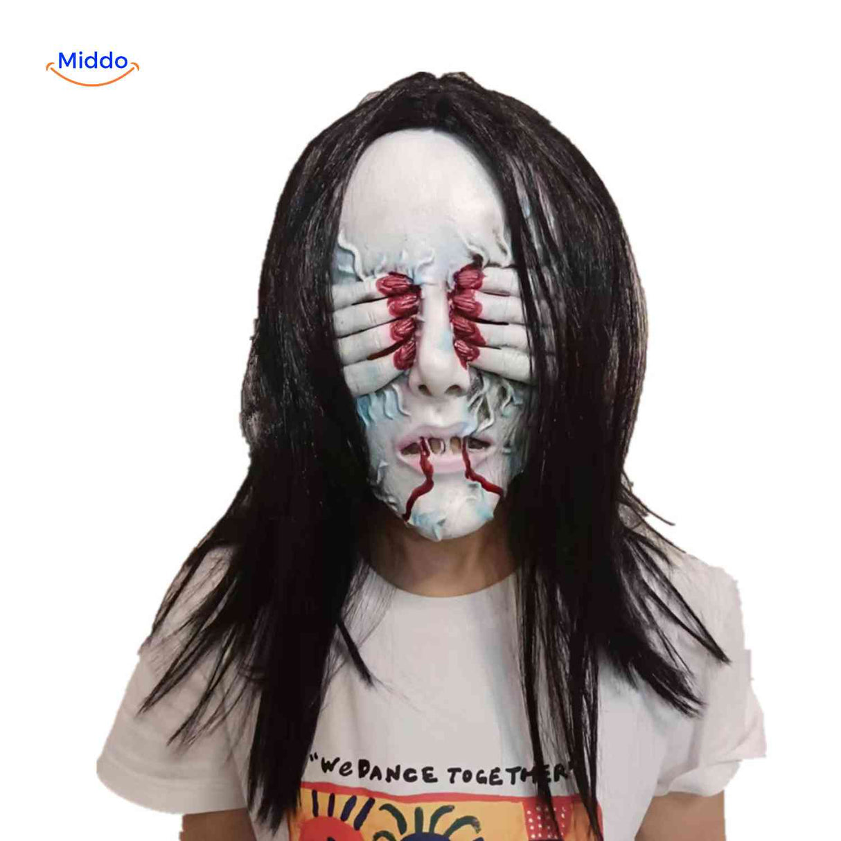 Phantomix Maske – Gruselige Maske mit blutigen Händen, Augen und zerfetzten Zähnen. Besuchen Sie uns auf !