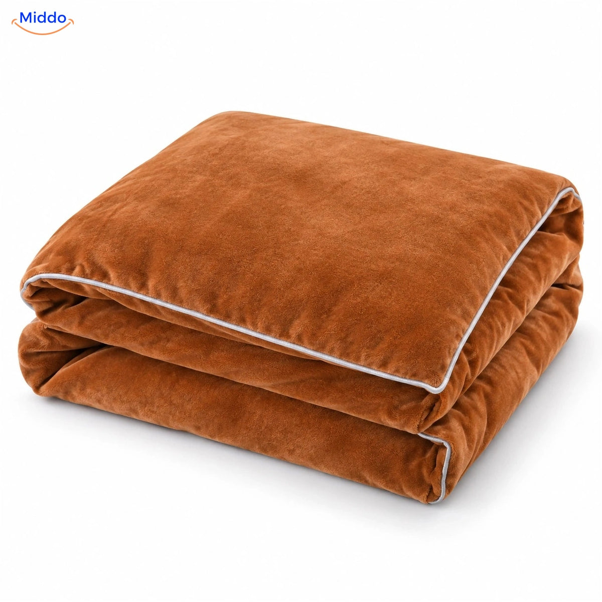 Plüsch-Bettbezug in Camel