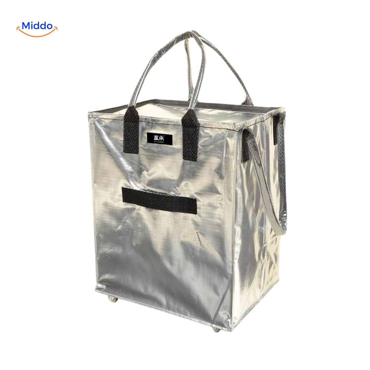 rollexa Trolleytasche silberfarben faltbar mit Rollen große Lagerkapazität www.middo.de