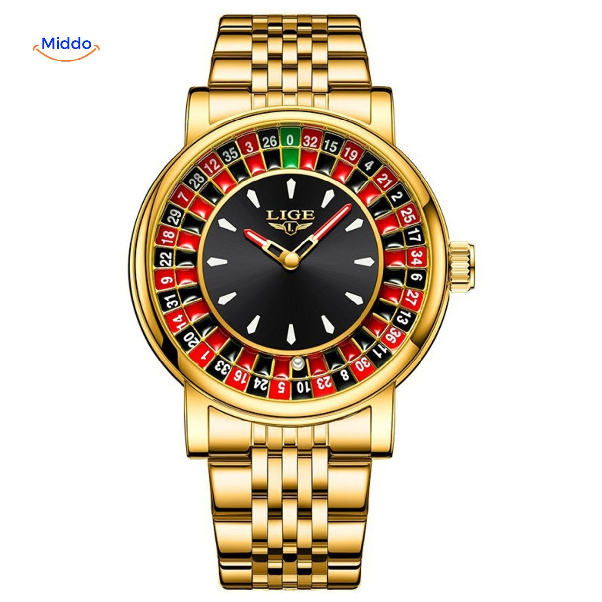 Roulettix Uhr mit goldfarbenem Metallarmband – entdecken Sie jetzt auf !