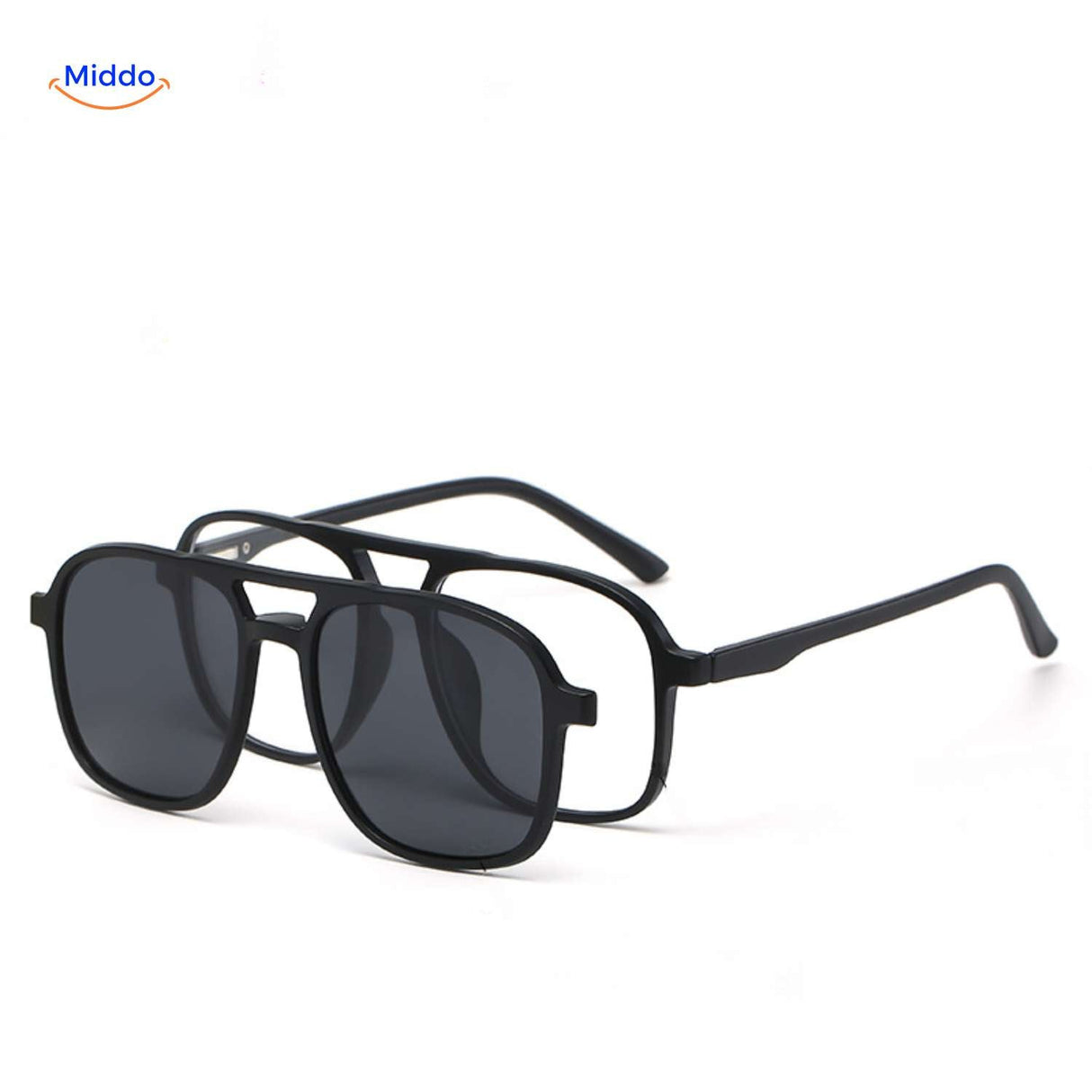 solvizo Sonnenbrille für Tag- und Nachtgebrauch mit magnetischen Sonnenclips www.middo.de
