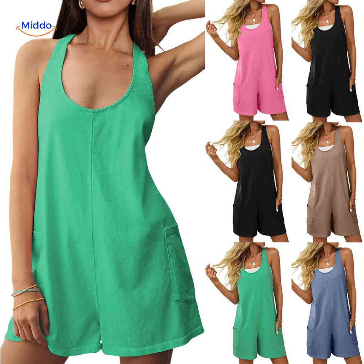 Summiva Jumpsuit Rostfarbe – Trendy Sommerlook mit aufgenähten Taschen
