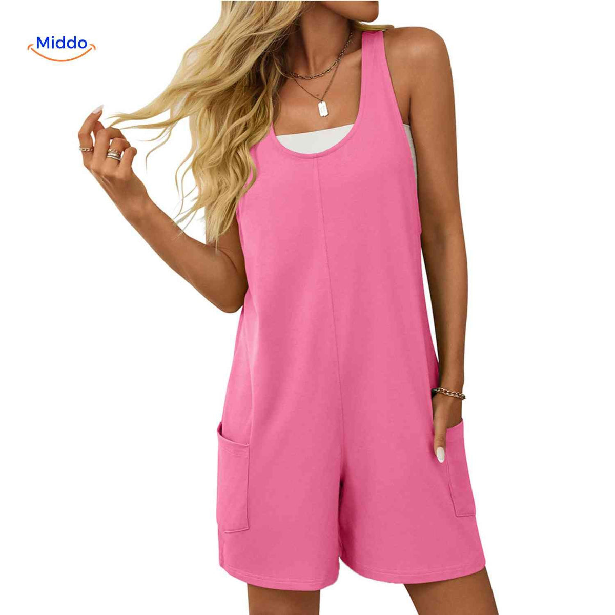Summiva Jumpsuit Rosa Trendiger Damen Jumpsuit mit bequemem Schnitt und Taschen