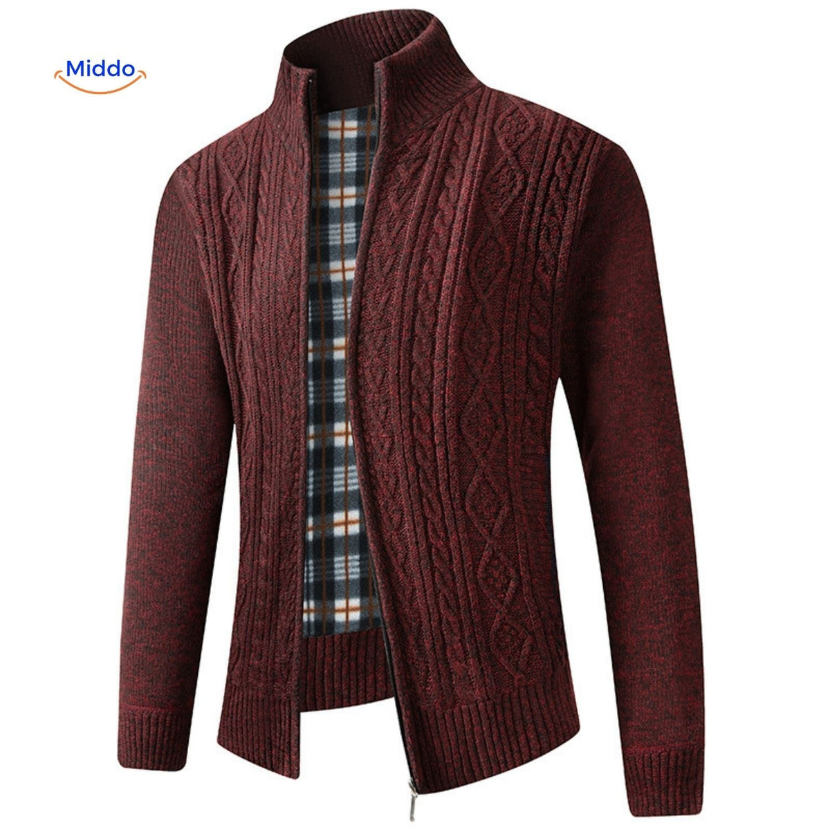 Thermoknit-Weste, gestrickt, gefüttert, warm, für Herren, rot - www.middo.de