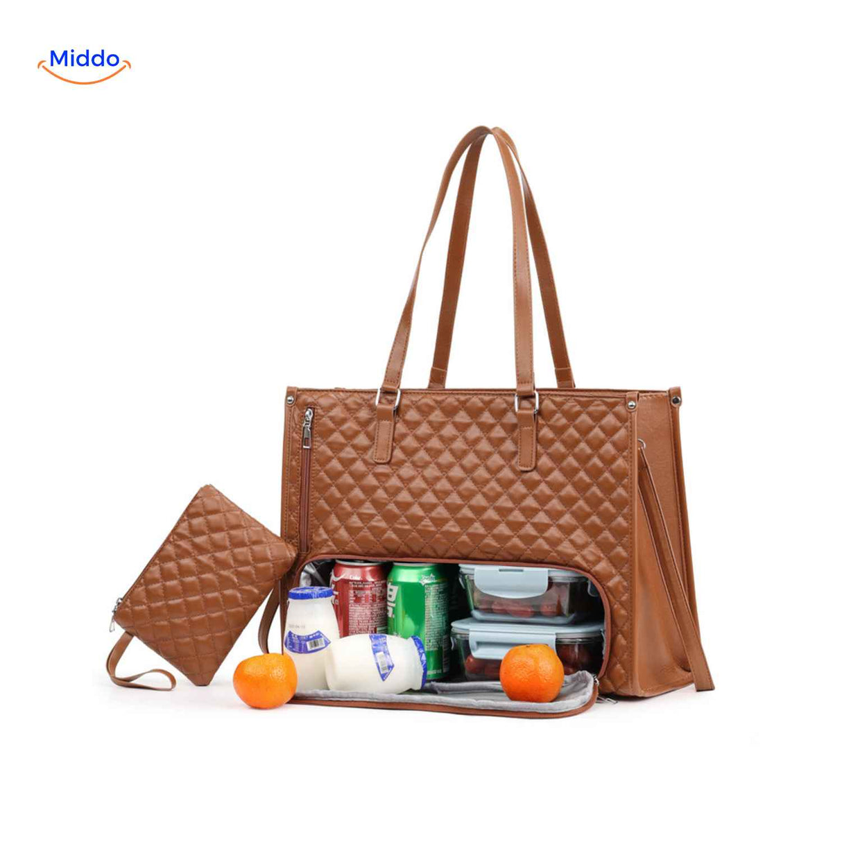 Totezia Tasche braune Kühltasche Handtasche mit geräumigen Fächern